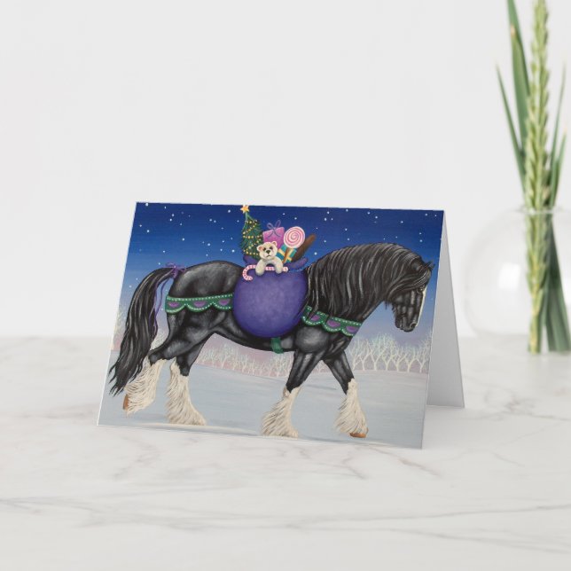 Shire Draft Horse Christmas Holiday Card (Front)