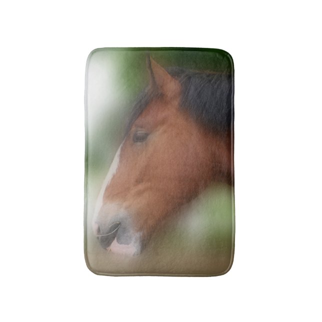 Shire Draft Horse Face Animal Bathroom Mat (Front Vertical)