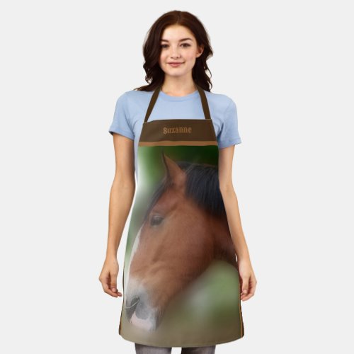 Shire Draft Horse Face Personalized Apron