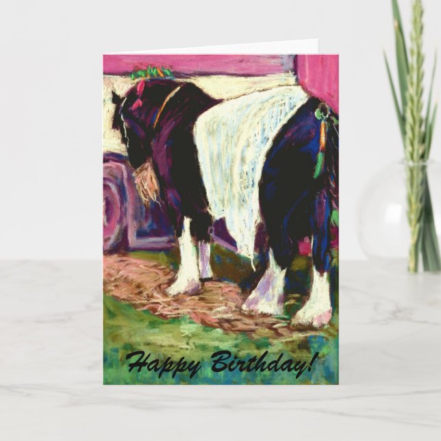 Shire Horse Birthday Card (Front)