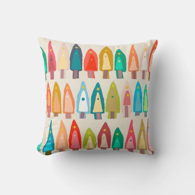 Shirish trees ikat throw pillow (Front)