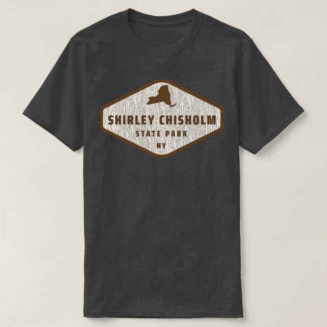 Shirley Chisholm State Park New York Tree Log Text T-Shirt (Design Front)