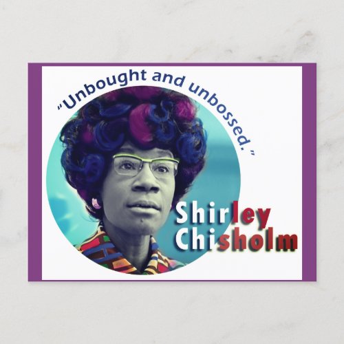 Shirley Chisholm unbossed Postcard