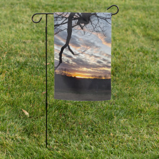 Shirley Hill Winter Sunset Garden Flag