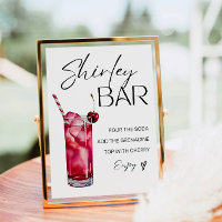 Shirley Temple Bar Sign, Shirley Mocktail Print
