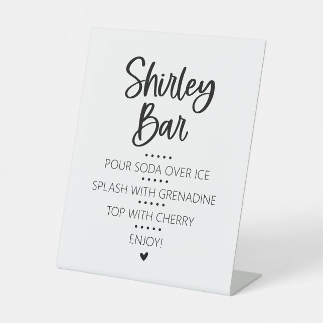Shirley Temple Mocktail Bar Pedestal Sign (Front)