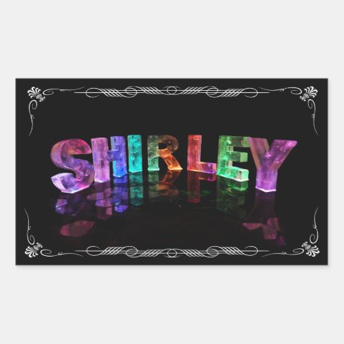 Shirley  _ The Name Shirley in 3D Lights Photogra Rectangular Sticker