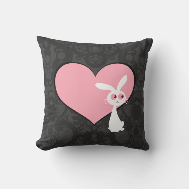 Shiro Bunny Love IV Throw Pillow (Front)