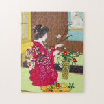 Shiro Kasamatsu Ikebana flowers lady maiko art Jigsaw Puzzle<br><div class="desc">Shiro Kasamatsu Ikebana japan flowers lady scene jigsaw puzzle</div>