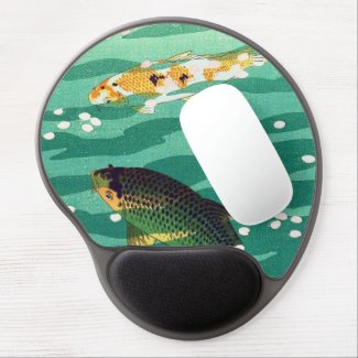 Shiro Kasamatsu Karp Koi fish pond japanese art Gel Mouse Pad