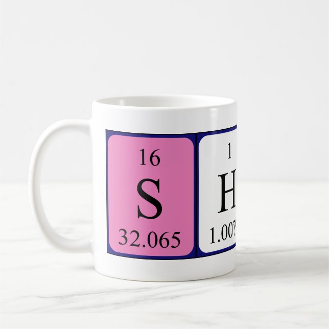 Shiro periodic table name mug (Left)