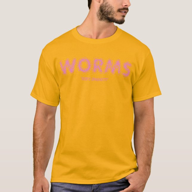 shirt advertising worms as a food (Front)