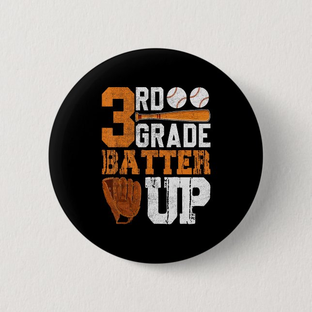 Shirt Back School 3rd Grade Students Button (Front)