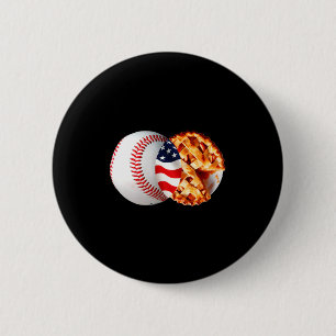 Shirt Baseball Pie American Flag July Button