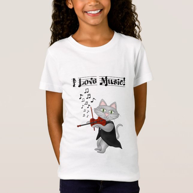Shirt Cute Cats Love Music Musical Violin (Front)