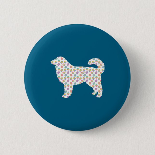 Shirt Easter Egg Great Pyrenee Easter Button (Front)