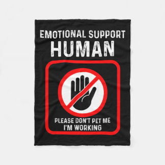 Shirt Emotional Support Human Halloween Costume Fleece Blanket