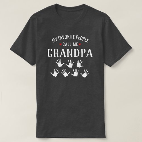 Shirt For Grandpa or Grandma 7 Grandkids Handprint