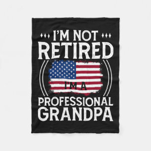 Shirt For Men Funny Fathers Day Retired Grandpa Fleece Blanket