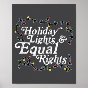 Shirt Holiday Lights Equal Rights Feminist Poster
