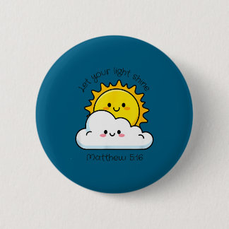 Shirt Let Light Shine Christian Bible Button