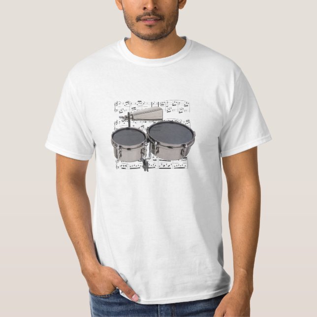 Shirt (light) Timbales and Cowbell (Pick color) (Front)