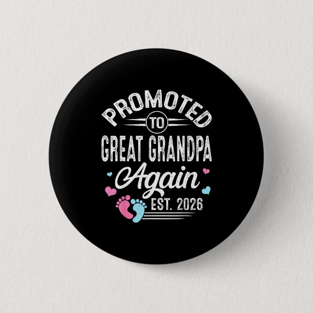 Shirt Promoted Great Grandpa Again Est Button (Front)