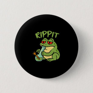 Shirt Rippit Stoner Frog Smoking Stoner Button