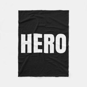 Shirt Says Hero - Funny One Word Fashion - Black - Fleece Blanket