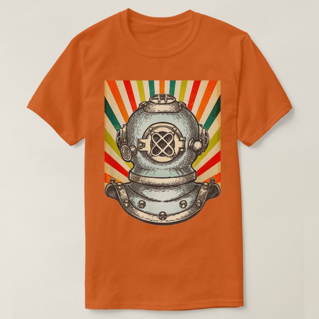 Shirt Shirt 80s Retro Helmet Diving Scuba Vintage  (Design Front)