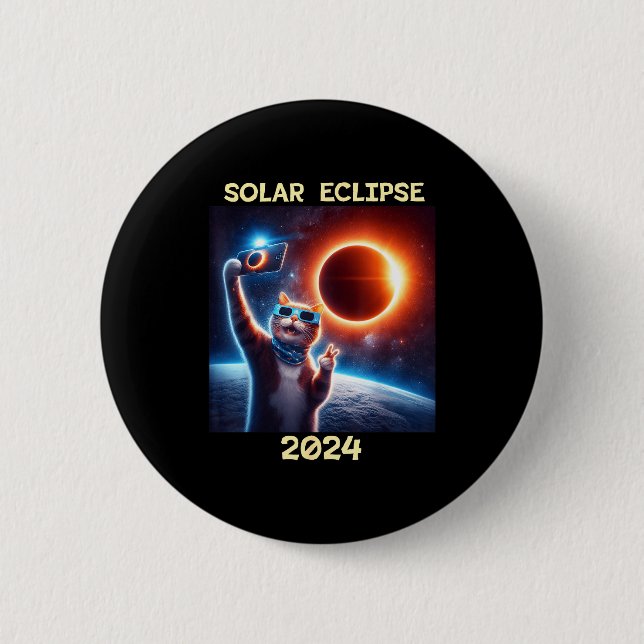 Shirt Solar Eclipse Cat Button (Front)