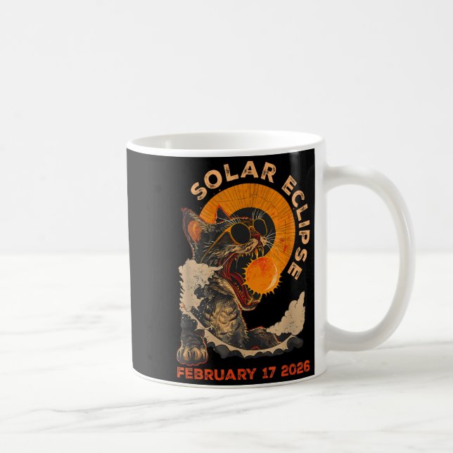 Shirt Solar Eclipse February 17 Cat Coffee Mug (Right)