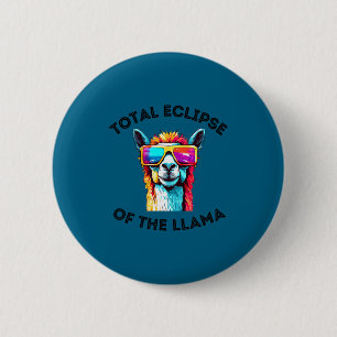 Shirt Solar Eclipse Llama April 8 Button