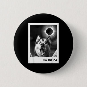 Shirt Solar Eclipse Totality Siberian Husky Button