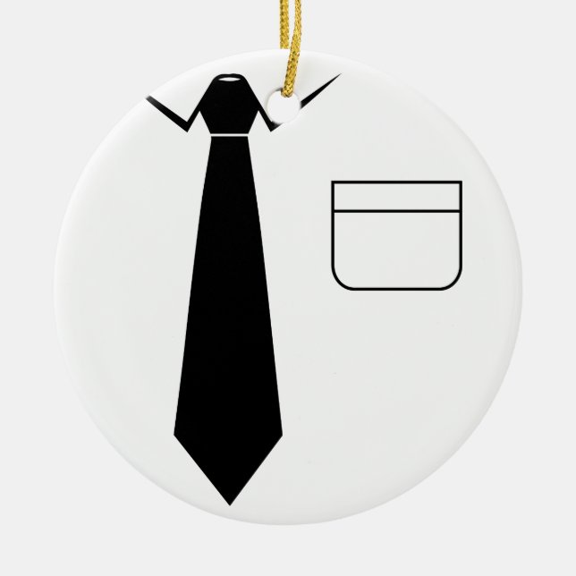 Shirt & Tie Ceramic Ornament (Front)