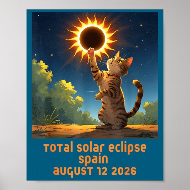 Shirt Total Solar Eclipse Cat Spain Poster (Front)