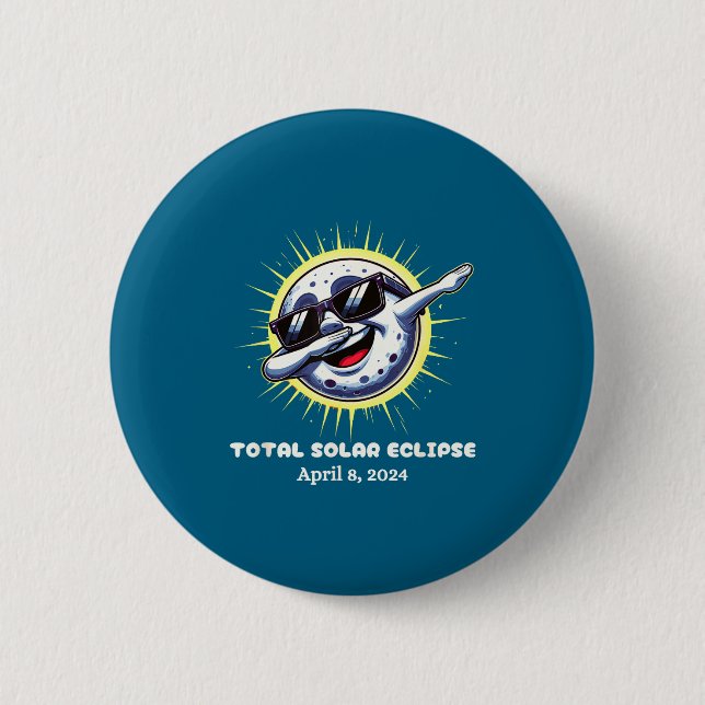 Shirt Total Solar Eclipse Dabbing Moon Button (Front)