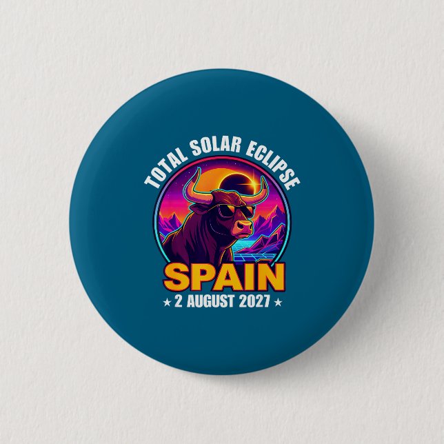 Shirt Total Solar Eclipse Spain August Button (Front)
