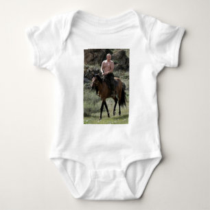 Shirtless Putin Rides a Horse Baby Bodysuit