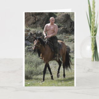 Shirtless Putin Rides a Horse Card