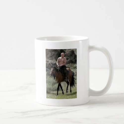 Shirtless Putin Rides a Horse Coffee Mug