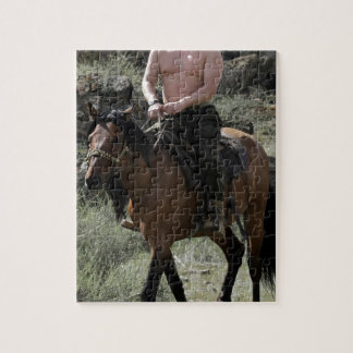 Shirtless Putin Rides a Horse Jigsaw Puzzle
