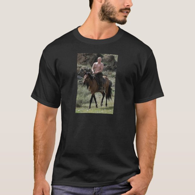 Shirtless Putin Rides a Horse T-Shirt (Front)