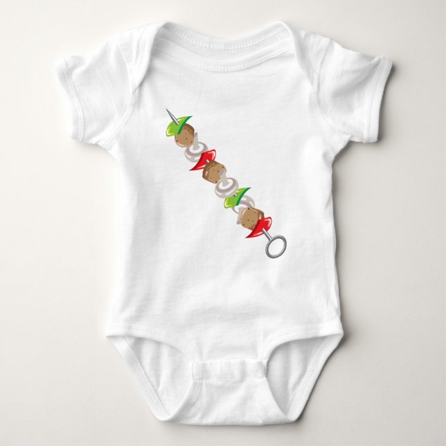 Shish Kabob vector Illustration clip-art Baby Bodysuit (Front)