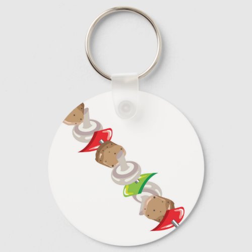 Shish Kabob vector Illustration clip_art Keychain