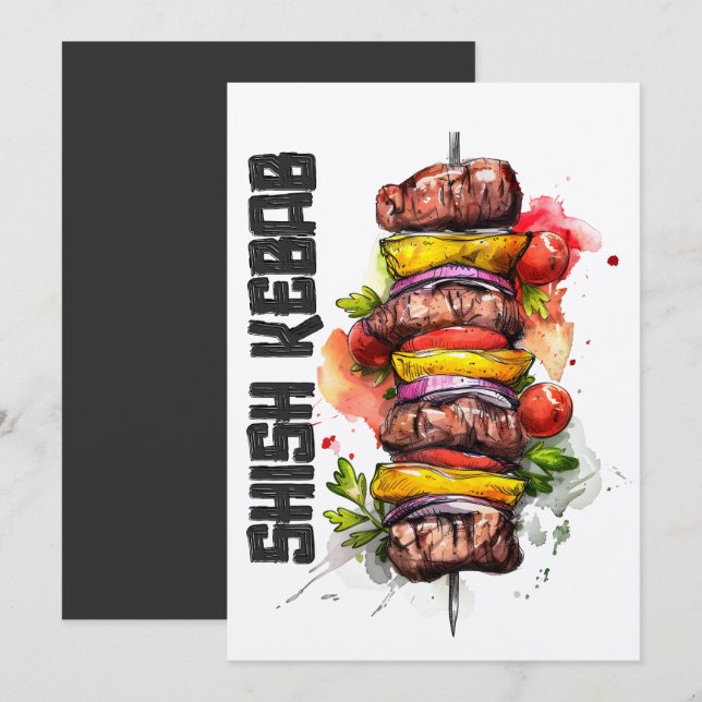 Shish Kebab Arabic Food شيش كباب اكل عربي Invitation (Front/Back)