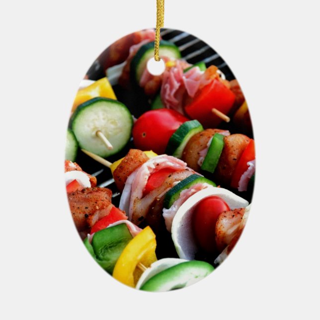 Shish Kebab Ceramic Ornament (Front)