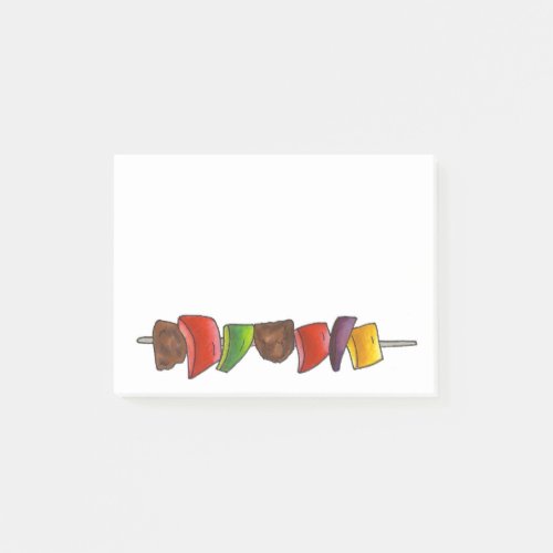 Shish Kebab Veggie Meat Skewer Grilling Cookout Post_it Notes