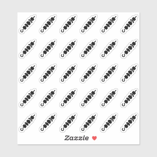 Shish Kebab Wedding Place Card Meal Menu Choice Sticker (Sheet)