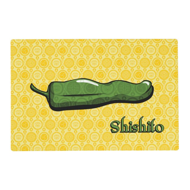 Shishito Chili Pepper Laminated Placemat (Front)